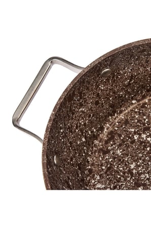 Brioni Stone-Age Terra 28 cm Çizilmez Yanmaz Yapışmaz İndüksiyonlu Derin Tencere