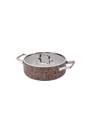 Brioni Stone-Age Terra 24 cm Çizilmez Yanmaz Yapışmaz İndüksiyonlu Basık Tencere