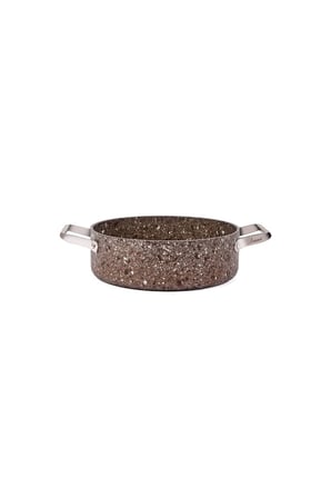 Brioni Stone-Age Terra 24 cm Çizilmez Yanmaz Yapışmaz İndüksiyonlu Basık Tencere