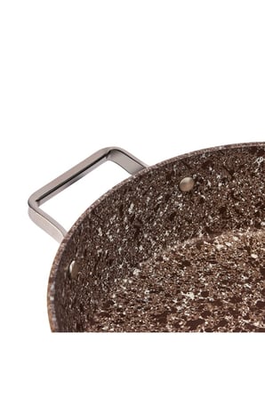 Brioni Stone-Age Terra 26 cm Çizilmez Yanmaz Yapışmaz İndüksiyonlu Basık Tencere