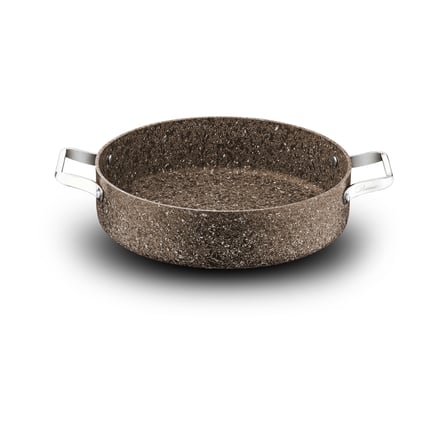 Stone-Age Terra 30 cm Çizilmez Yanmaz Yapışmaz İndüksiyonlu Basık Tencere