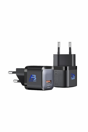 20W GaN Pro Hızlı Şarj Cihazı USB-C+USB-A Mini Kompakt Adaptör CHB01-007