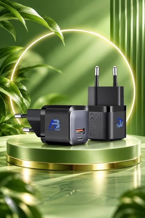 20W GaN Pro Hızlı Şarj Cihazı USB-C+USB-A Mini Kompakt Adaptör CHB01-007