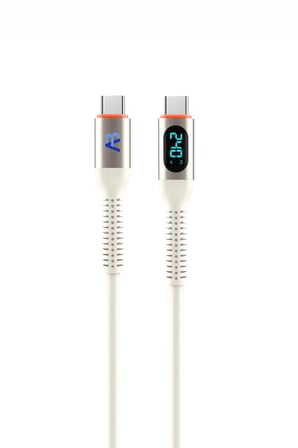 240W Yüksek Hızlı Ekranlı Şarj Kablosu Samsung Galaxy, Xiaomi, Huawei Beyaz 50 cm /CCH05-007
