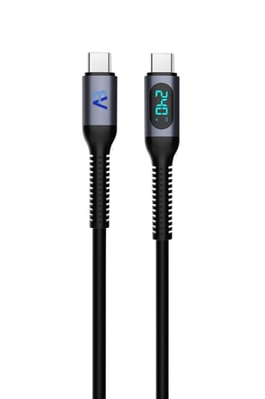 240W Süper Hızlı Şarj Kablosu 5A Hızlı Şarj Ekranlı 20 cm Siyah CCH09-007 