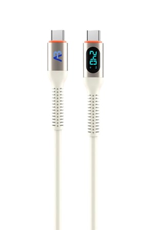 240W Süper Hızlı Şarj Type C Kablo Güç Göstergeli Samsung Xiaomi Huawei iPhone Uyumlu 20 cm Beyaz CCH10-007