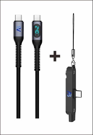 240W Süper Hızlı Şarj Kablosu ve Şarj Özellikli USB-C Telefon Tutucu 360° Döner Masaüstü Stand 100 cm Siyah CCH23-007