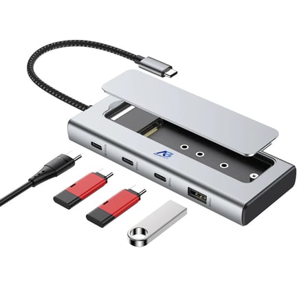5-in-1 USB-C-Hub M.2 NVMe SSD Sabit Disk Muhafazası Thunderbolt Uyumlu DEH01-017