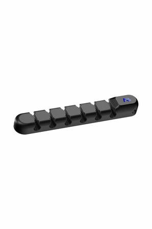 Silikon Kablo Düzenleyici Klips 7 Slot Kablo Tutucu Organizer Masaüstü Kablo Toplayıcı USB Type-C Siyah ACP01-020