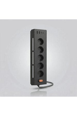 5'Lİ Gece Lambalı Priz Akım Gerilim Korumalı Çoklu Priz 2XUSB 2XType-C Çıkışlı Uzatma Priz Çoğaltıcı