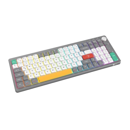 Lecoo GK100 3 Modlu Kablosuz %90 RGB Türkçe Q Gasket Membran Oyuncu ve Ofis Klavyesi - Beyaz Gri