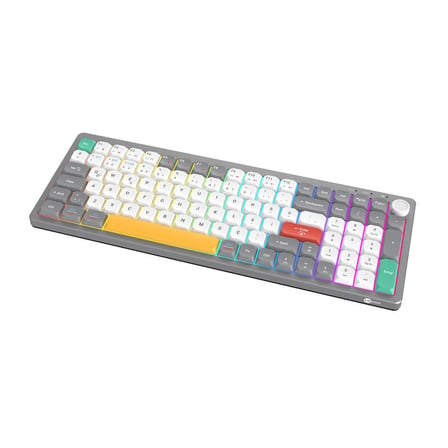 Lecoo GK100 3 Modlu Kablosuz %90 RGB Türkçe Q Gasket Membran Oyuncu ve Ofis Klavyesi - Beyaz Gri