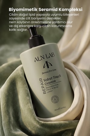 Aln Nab Velvet Touch Ceramide El & Vücut Losyonu 500 Ml – Biyomimetik Seramid Kompleksi Ve Pentavitin® Destekli Bariyer Onarıcı Yoğun Nemlendirici
