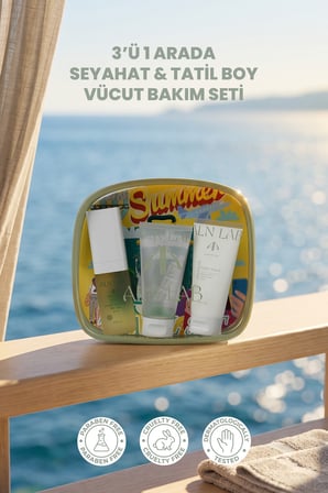 ALN NAB Seyahat Boy Vücut Bakım Seti 3x50 ml - SPF 30 Güneş Yağı, Duş Jeli & Nemlendirici Vücut Losyonu