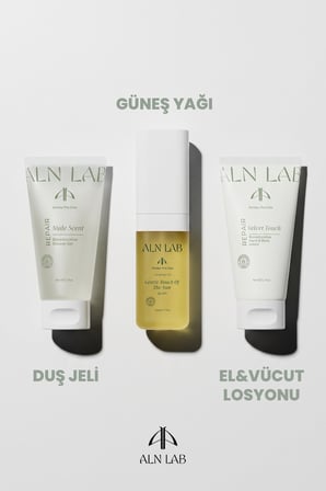 ALN NAB Seyahat Boy Vücut Bakım Seti 3x50 ml - SPF 30 Güneş Yağı, Duş Jeli & Nemlendirici Vücut Losyonu