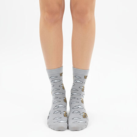 GOST LİRİA- Tired Socks  Desenli Unisex Soket Çorap