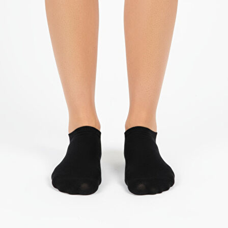 GOST LİRİA- Kadın Bambu Patik Çorap – 4’lü Siyah Renk