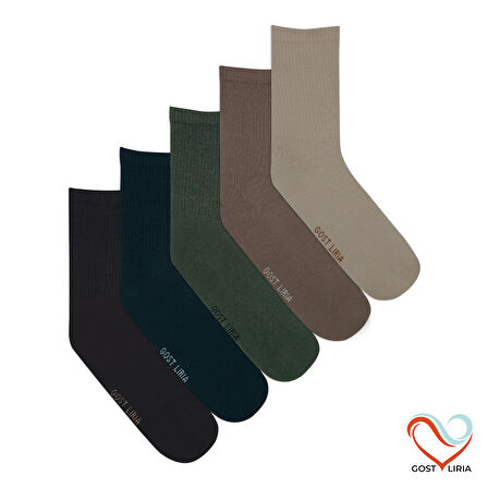 Gost Liria-  5’li Renkli Ribanalı Unisex Soket Çorap