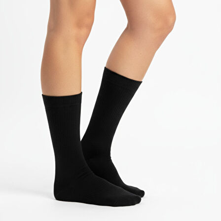 Gost Liria-  5’li Siyah Ribanalı Unisex Soket Çorap