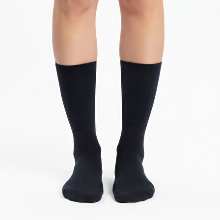 Gost Liria-  5’li Siyah Ribanalı Unisex Soket Çorap