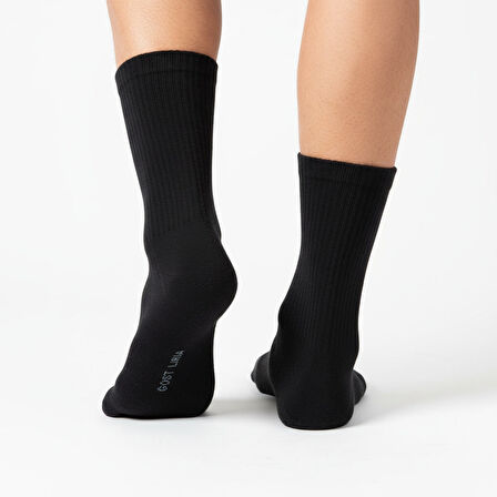 Gost Liria-  5’li Siyah Ribanalı Unisex Soket Çorap