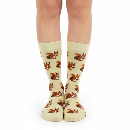 Squirrel Socks – Desenli Unisex Soket Çorap