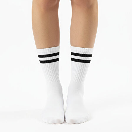 Gost Liria -5’li Beyaz Ribanalı Tenis Ünisex  Çemberli Çorap