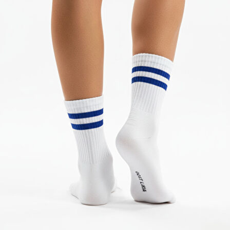 Gost Liria -5’li Beyaz Ribanalı Tenis Ünisex  Çemberli Çorap