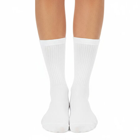 Gost Liria -5’li Beyaz Ribanalı Tenis Çorap