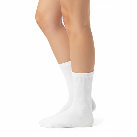 Gost Liria -5’li Beyaz Ribanalı Tenis Çorap