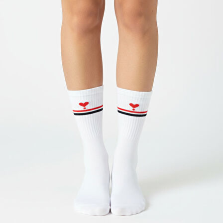 Gost Liria -5’li Beyaz Figürlü   Ribanalı Tenis Ünisex Çorap