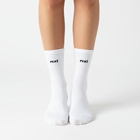 GOST LİRİA - Sloganlı Ribanalı  Ünisex Tenis Çorap 3 lü