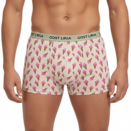 GOST LİRİA-  İce Cream Desenli Erkek Boxer