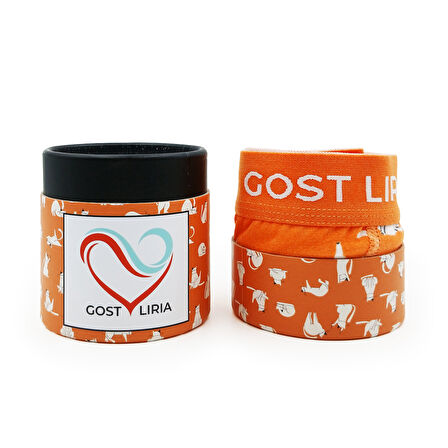 GOST LİRİA- Silver Cat Desenli Erkek Boxer