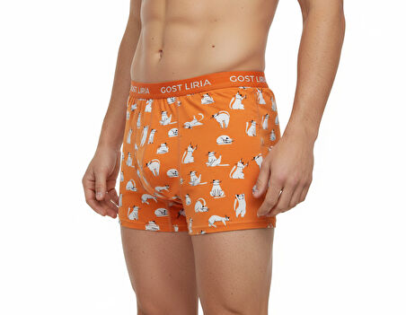 GOST LİRİA- Silver Cat Desenli Erkek Boxer