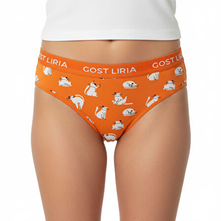 Gost Liria- Silver Cat Desenli Kadın Slip Külot