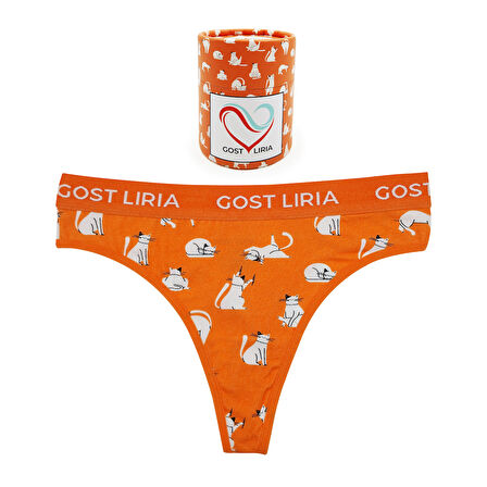 Gost Liria -Silver Cat Desenli Kadın String Külot