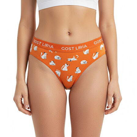 Gost Liria -Silver Cat Desenli Kadın String Külot