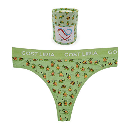 -Tortoise Desenli Kadın String Külot