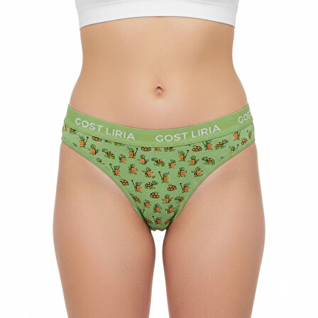 -Tortoise Desenli Kadın String Külot