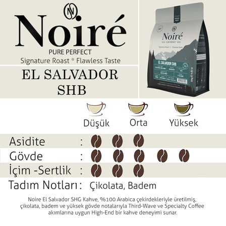2'li Set Noire El Salvador SHB 250g %100 Arabica – Premium Single Origin Kahve