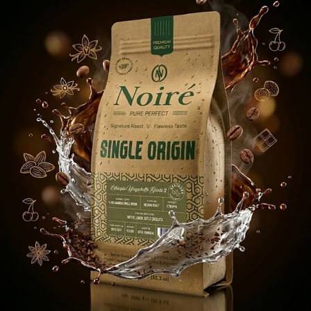 2'li Set Noire Ethiopia Yirgacheffe 1KG %100 Arabica – Orta Sert, Çiçek & Meyve Tadım Notalı Kahve