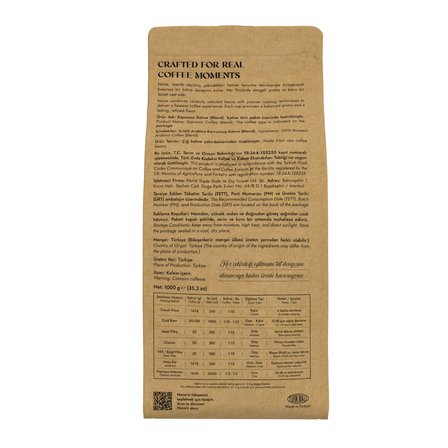 2'li Set Noire Signature Espresso Blend №1 1 KG Çekirdek Kahve %100 Arabica Yüksek Crema Yoğun Aroma