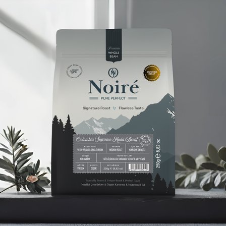 Noire Colombia Supremo Huila Decaf Çekirdek Kahve 250g %100 Arabica Single Origin Kafeinsiz