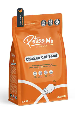 Petissimo Gourmet Gerçek Tavuklu Premium Yetişkin Kedi Maması 2,5 Kg - Kısırlaştırılmış, Düşük Tahıllı