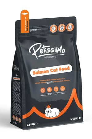 Petissimo Gourmet Gerçek Somonlu Premium Yetişkin Kedi Maması 2,5 Kg - Kısırlaştırılmış, Düşük Tahıllı