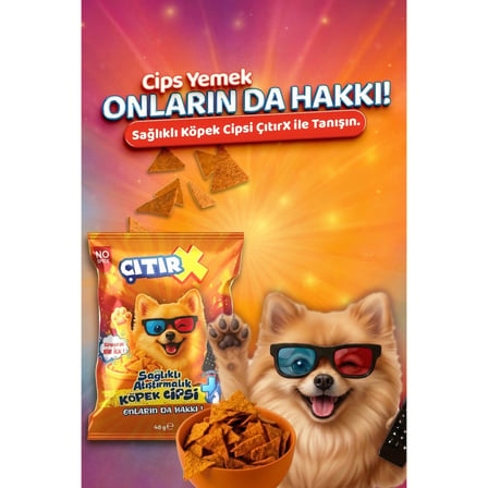 Çıtır X Köpek Cipsi Kuzu Etli Köpek Ödülü 40gr
