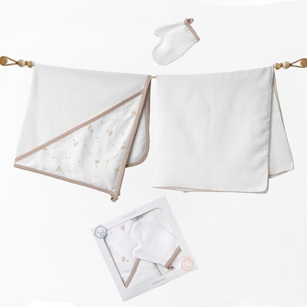 Andywawa Forest Nursery Erkek Bebek Havlu Takımı 3 Parça Müslin Set AC27041