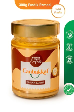 Canbakkal %70 Fındıklı Fındık Ezmesi 300 Gr / Sürülebilir Fındık Kreması Toplam Aflatoksin ve Pestisit Analizli
