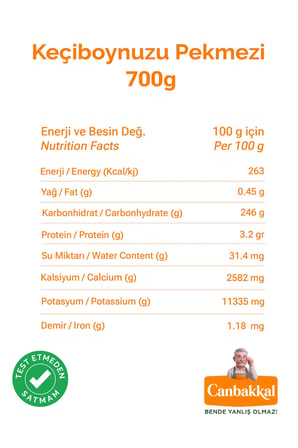 Canbakkal Keçiboynuzu Pekmezi 700 Gr / Harnup Pekmezi, İlave Şeker İçermez, Pestisit Analizli